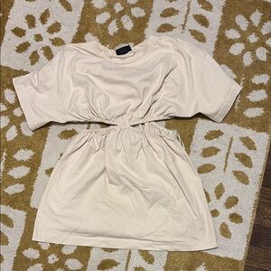 Vici Cream Casual T-Shirt Dress
